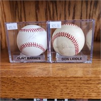2 Signed Baseballs, Clint Barnes and Don Liddle