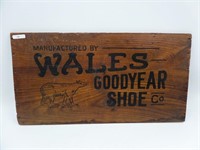Wooden Advertising Box End - Whales Goodyear Shoe