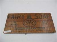 Wooden Advertising Box End - Fairy Soap