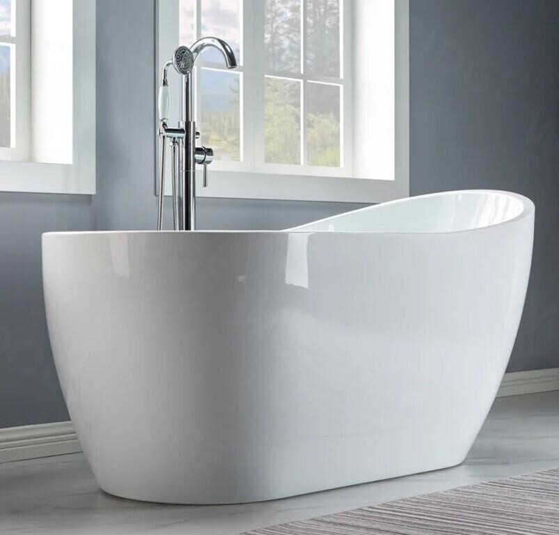 NEW*59''x28'' Freestanding Soaking Acrylic Bathtub