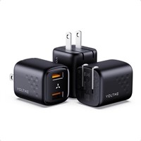 3Pack Fast Charging Cubes, Foldable Dual Port