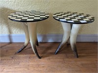 Pair of Checkerboard side tables
