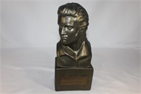 Vtg Ceramic Elvis Presley Bust with Metal Plate