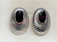 Sterling silver black onyx earrings (7.5g)