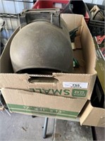 (2 BOXES) WELDING HOOD, LEATHER WELDING GLOVES,
