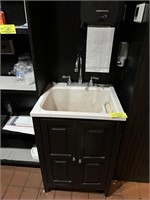 HAND SINK W CABINET AND DISPENSERS