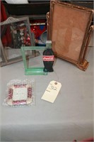Vintage picture frames and Coca-Cola frame