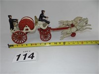 CAST IRON HORSE DRAWN FIRE WAGON