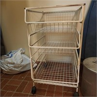 Metal Kitchen Cart w/ Roll Out Baskets  - on