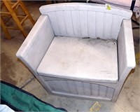 PLASTIC BENCH CHAIR WITH  STORAGE COMPARTMENT