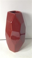Ceramic Hexagon Base Multi-Faceted Vase U15a