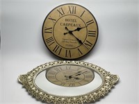Mirrored Vanity Tray and French Style Wall Clock