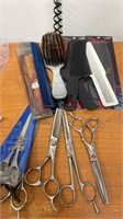 Brushes combs Barber Scissors lot