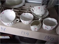 teacup lot spode and nice etched pitcher