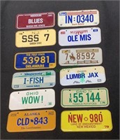 Collection of souvenir mini license plates  1098