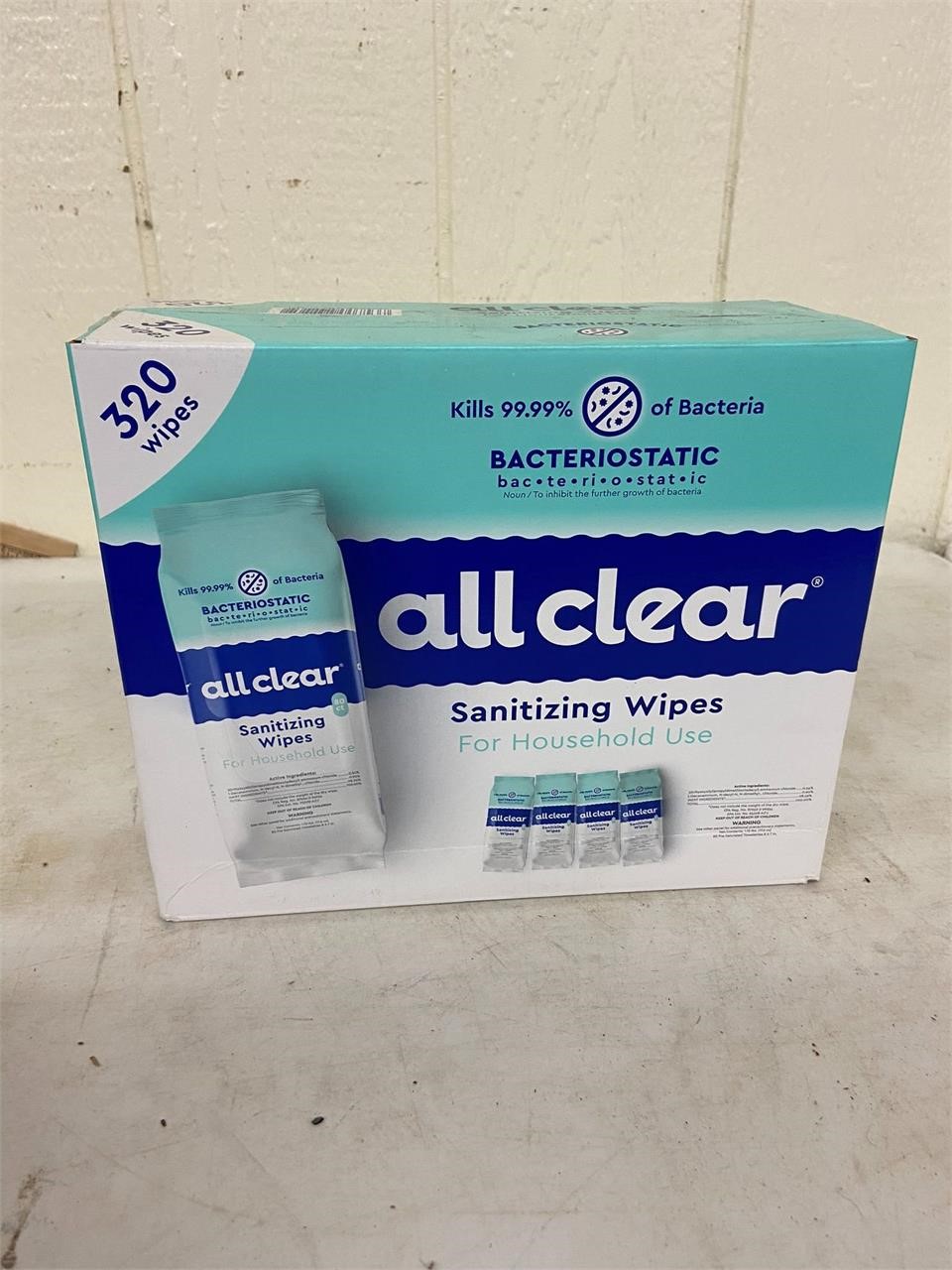ALL CLEAR SANITIZING WIPES 320 COUNT