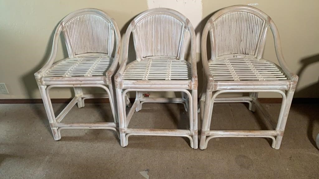 Bamboo Chairs White Washed