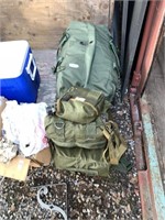 Lot of military bags, equipment and clothing, also