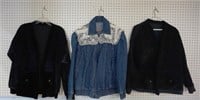 Ladies Blue Jean Jacket and 2 Quilted Jackets