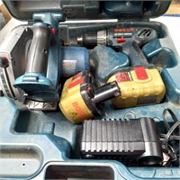 Bosch 24v saw, drill, flashlight, battery case