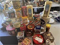 LARGE LOT OF COLLECTIBLE CANISTERS SOME OLD SOME