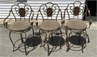 3 Metal Swivel Barstools