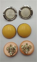 3 Pairs of Vintage Ear Clips