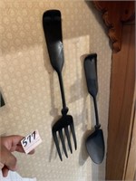Big Metal Fork and Spoon