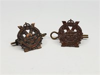 Bronze Calgary Highlanders Collar Badges