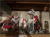 2 Shelves of Christmas Decorations