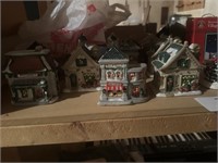 Mini Christmas Village House & Misc Accessories