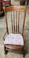 Antique Oak Spindle Back Rocking Chair