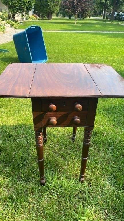 Vintage False Drawer Drop Side Table