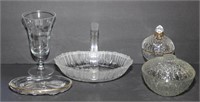 lot vintage glass and crystal