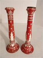 Tole painted Candle Sticks