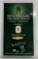 1/4 GRAIN .999 FINE GOLD BAR