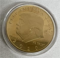 2020 PRESIDENT DONALD TRUMP GOLD LAYERED COIN