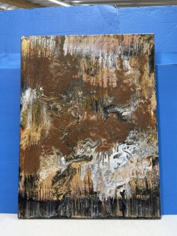 Abstract Art On Canvas 18 X 24 " - Signature