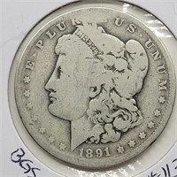 1891 O MORGAN SILVER DOLLAR