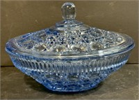 Vintage Indiana Blue Glass Candy Dish