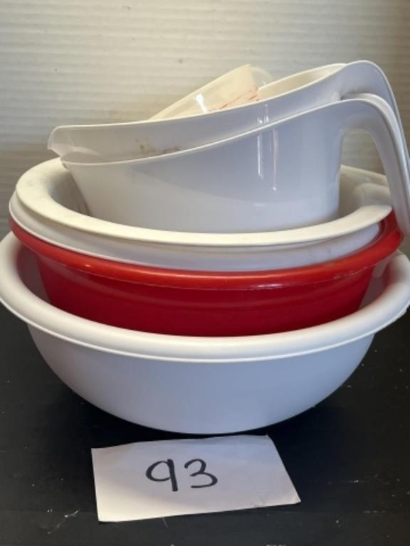 Mixing bowls and measuring cups