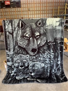 Hi-society mink blanket- wolves