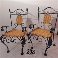 WICKER AND METAL DOLL CHAIR 16 IN