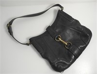 VINTAGE COACH BLACK LEATHER HAMPTON BAG