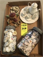 Jars w/ Mini tes sets &  Mini Tea Sets
