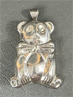 925 Silver Teddy Bear Brooch Pendant
