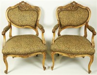 PAIR OF ANTIQUE FRENCH ROCOCO ARMCHAIRS