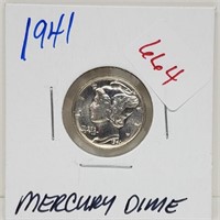 1941 90% Silver Mercury Dime 10 Cents