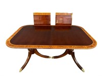 MAHOGANY TRIPLE BANDED DOUBLE PEDESTAL BANQUET