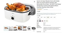 E4474 22-Quart Roaster Oven with Glass Lid White